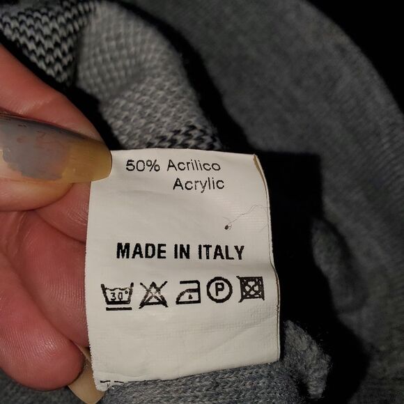 Takeshy Kurosawa Long Sleeve Hooded Knit Sweater Merino Blend Black Gray Small - Picture 10 of 11